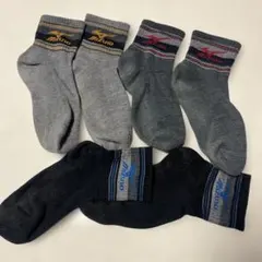 Mizuno スポーツソックス 3足セット グレー 黒