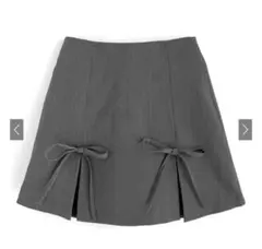 【新品タグ付き】インパン裏地付きリボンプリーツミニスカート[gn195]
