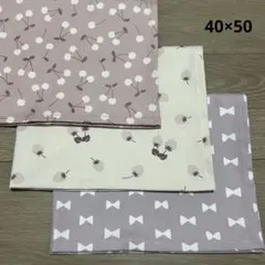 ランチョンマット リボン くすみカラー 40×50 ３枚 女の子 給食ナフキンのサムネイル