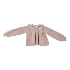 ひ*ん様 フリルデザイン プルオーバーニット M くすみピンク