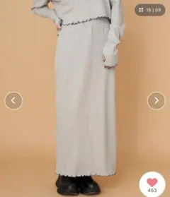 新品　チャオパニック　うねうねメローＩラインスカート　　グレー