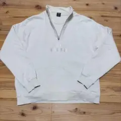 HUF ホワイト ハーフジップ スウェット L