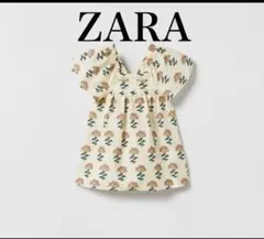 zara baby kidフラワープリントレーストリムシャツ　トップス