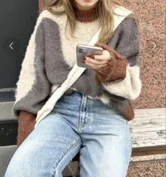 Ungrid ニュアンスモチーフジャカードニット