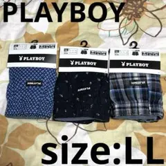 新品☆PLAYBOY☆メンズ☆前開きトランクス☆パンツ☆3枚セット☆LL