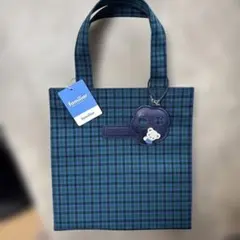 ファミリア　familiar トートバッグ　小　青系チェック　新品未使用