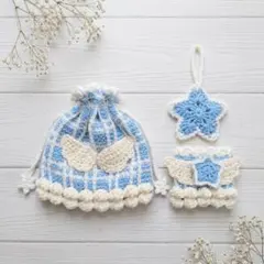 ポーチ　ウィッシュコア　チェック　編み物　羽　デジカメケース　星　ケーキ