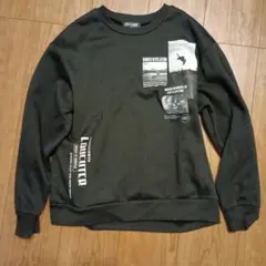 グラフィックプリント ブラック トレーナー