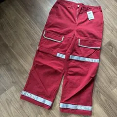 9090 ワークパンツ レッド 反射材付き