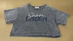WEGO クロップドTシャツ グレー　ヴィンテージ加工Tシャツのサムネイル