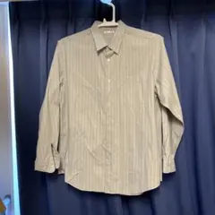 ストライプ 長袖シャツ ポケット付き