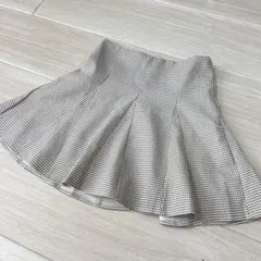 グレイル　ベージュ　チェック柄　フレアミニスカート　S GRL スカート　ミニ