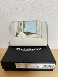 (マンハッタナーズ) 長財布 ✩.*˚ Manhattaner's（マンハッタナーズ） かぶせ 長財布 クラフトパース 猫