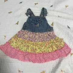 OshKosh デニム花柄ジャンバースカート 90cm用