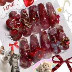 ハンドメイド︎┊︎ネイルチップ︎┊︎赤