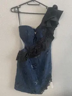 MIE de FLEURS Glossy ワンショルダーフリルドレス Mサイズ