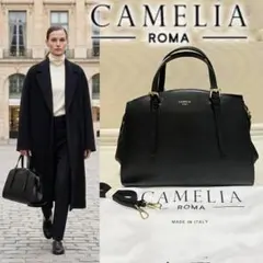 CAMELIA ROMA 2way レザー ボストンバッグ ベルトハンドル