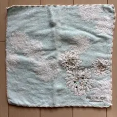 美品　PAUL & JOE 花柄刺繍　ハンカチ 水色