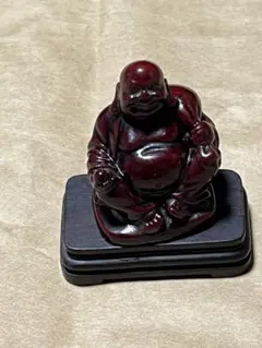 ダークレッド 木製 仏像 台座付きのサムネイル