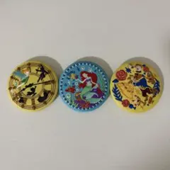 Biscuits 刺繍缶バッジ ピーターパン 美女と野獣 アリエル