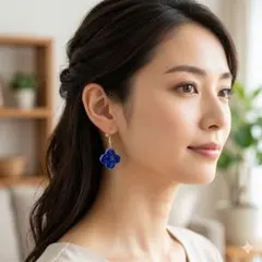 ラピスラズリピアス金メッキフックピアスＮＯ26-2589