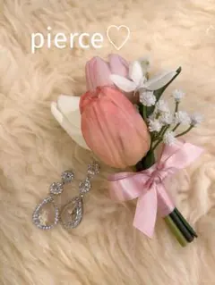 未使用♡シルバー ドロップ型ピアス