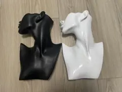 ネックレス スタンド マネキン ディスプレイ トルソー 2個セット 白 黒のサムネイル
