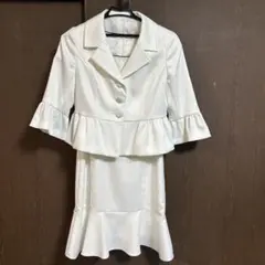 ホワイト フリル付きスーツセット 7号 入学式 卒業式 フォーマル