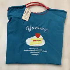 新品未使用　刺繍トートバッグ　エコバッグ ショートケーキ柄