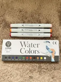 水彩絵の具（12色 ）・イラストマーカー（アルコールタイプ、筆芯）