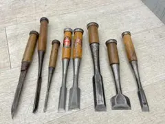 鑿ノミ10本セット ★ 久丸、光弘、寅弘丸、萬世、金刚力、旭？共、信？、鍾馗 鑿ノミ10本セット ☆ 久丸、光弘、寅弘丸、萬世、金刚力、旭？共、信