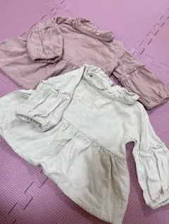 ベビー服　長袖カットソー 2色セット60-70cm