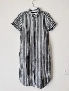 【BANANA REPUBLIC】 シャツワンピース M バナリパ ストライプ