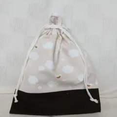 손잡이가 달린 드로우스트링 짐 백, 체인징 백, 35 x 30, 베이지, 레인보우, 브라운, a19