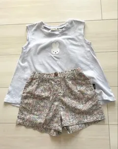 ミッフィー タンクトップと花柄ショートパンツセット