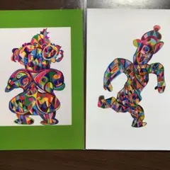 オリジナルプリント写真❤️色鉛筆画❤️サイン入り二枚セットLサイズ手描きです❤️