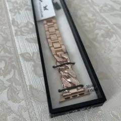 Apple watch チェーンベルト キラキラ　ローズ38/40/41mm