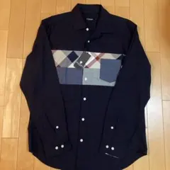 新品】ブラックレーベルクレストブリッジ シャツ 紺 L バーバリー 775