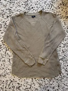 長袖ワッフルカットソー ベージュ