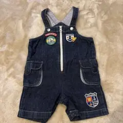 ミキハウス デニムオーバーオール ワッペン付き ベビー