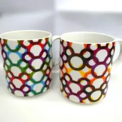 Disney✕Francfranc　カラフルミッキー模様のマグカップ2個セット