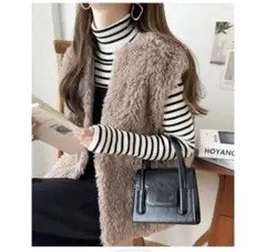 シープ風ファーベスト アンドミー andMe ベージュ F(M)