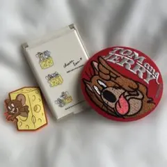 トムとジェリー　ミラー　マグネット　刺繍　トム&ジェリー
