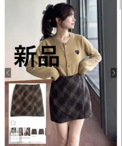 【新品】GRL インパン裏地付きチェック柄タイトミニスカート[dk1546]