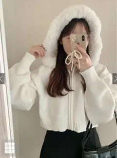 GRL グレイル フードファーニットパーカー ［an1497］