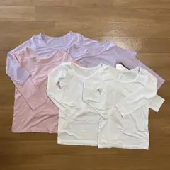 UNIQLO ヒートテック　サイズ100 白　紫　ピンク　5枚セット　長袖