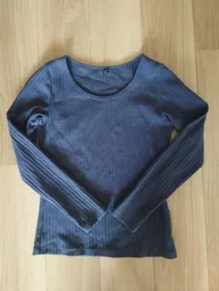 【UNIQLO】リブラウンドネックT