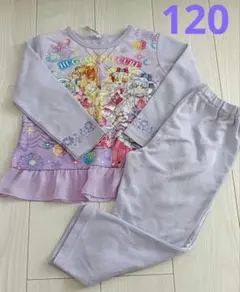 プリキュア パジャマ上下セット 120サイズ 薄紫　長袖　秋冬用