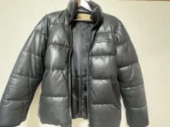 AVIREX レザー ダウンジャケット 黒