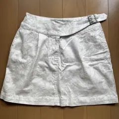 BEAMS GOLF ビームスゴルフ ベルト付きスカート ホワイト花柄